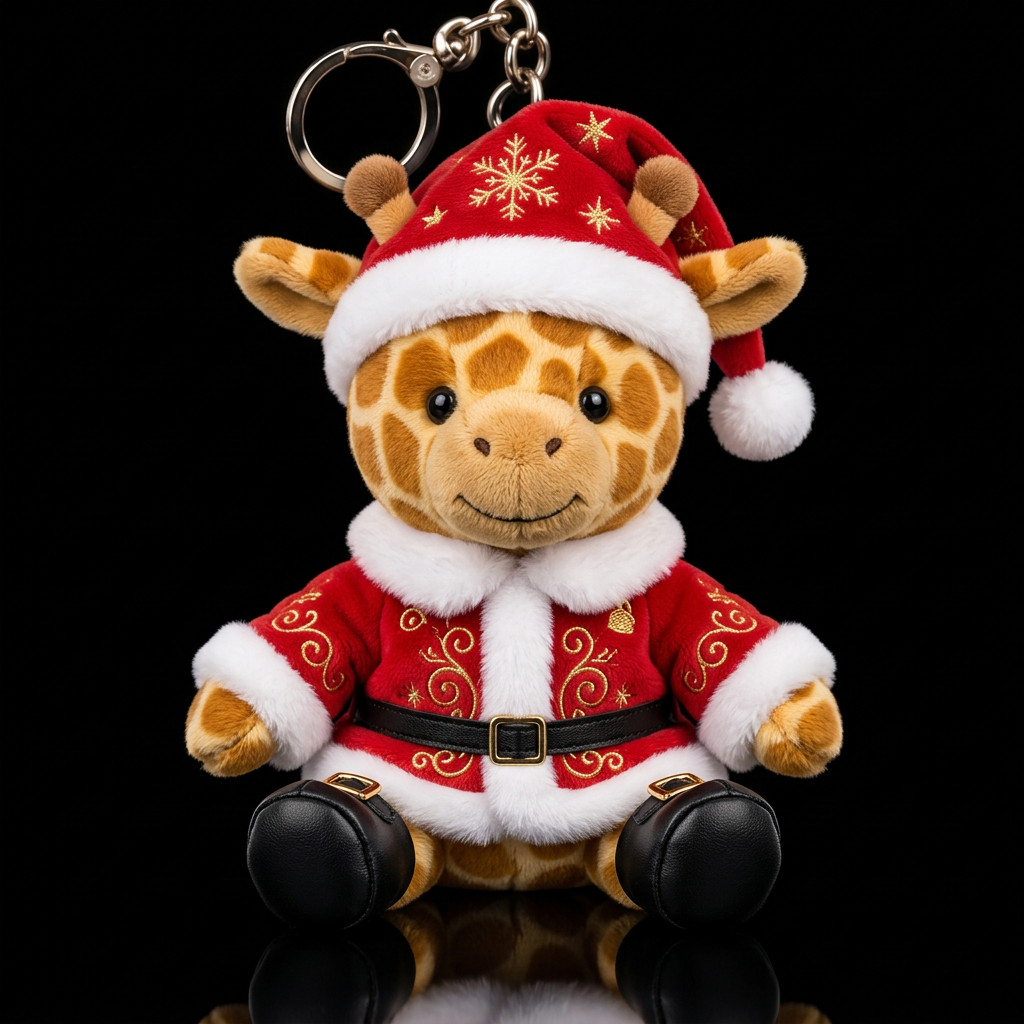 Cute stuffed baby giraffe wearing embroidered desi... water bottle design