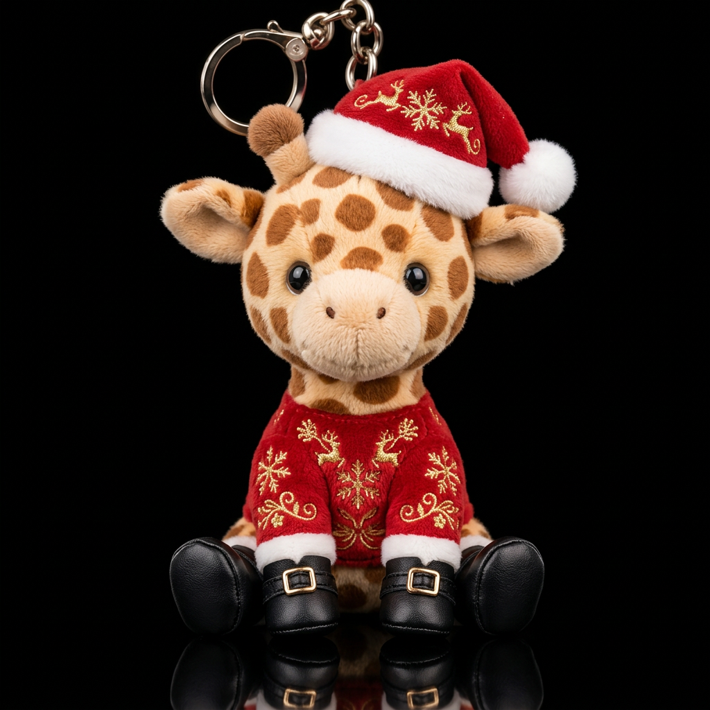 Cute stuffed baby giraffe wearing embroidered desi... water bottle design