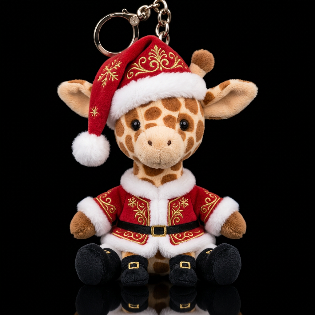 Cute stuffed baby giraffe wearing embroidered desi... water bottle design