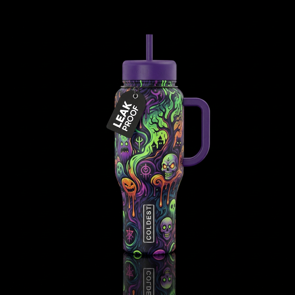 DoomsDay, scary, funny, vibrant, fantasy, modern, ... water bottle design