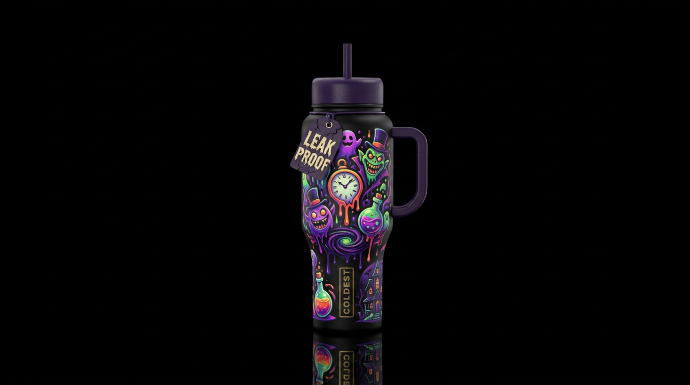 DoomsDay, scary, funny, vibrant, fantasy, modern, ... water bottle design