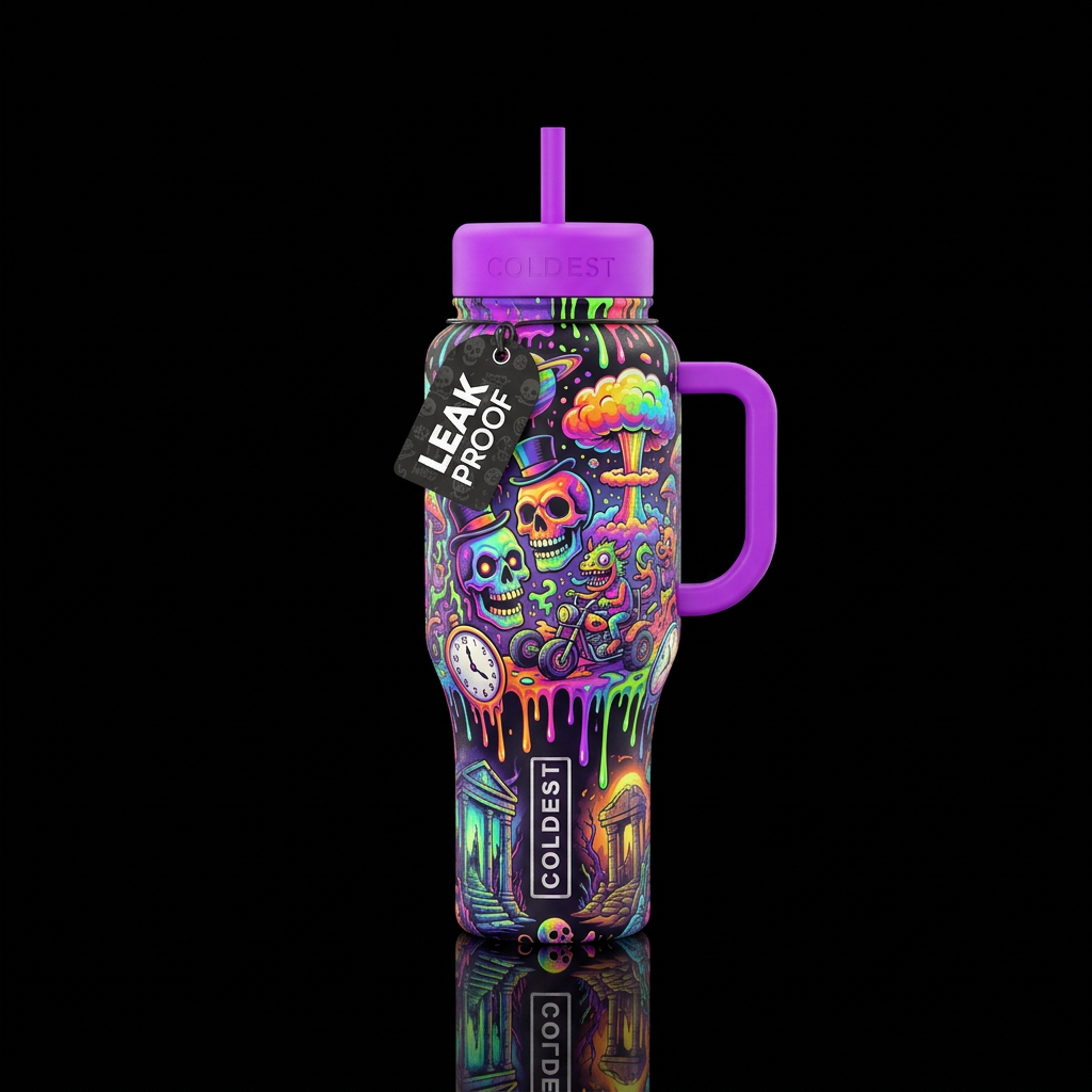 DoomsDay, scary, funny, vibrant, fantasy, modern, ... water bottle design