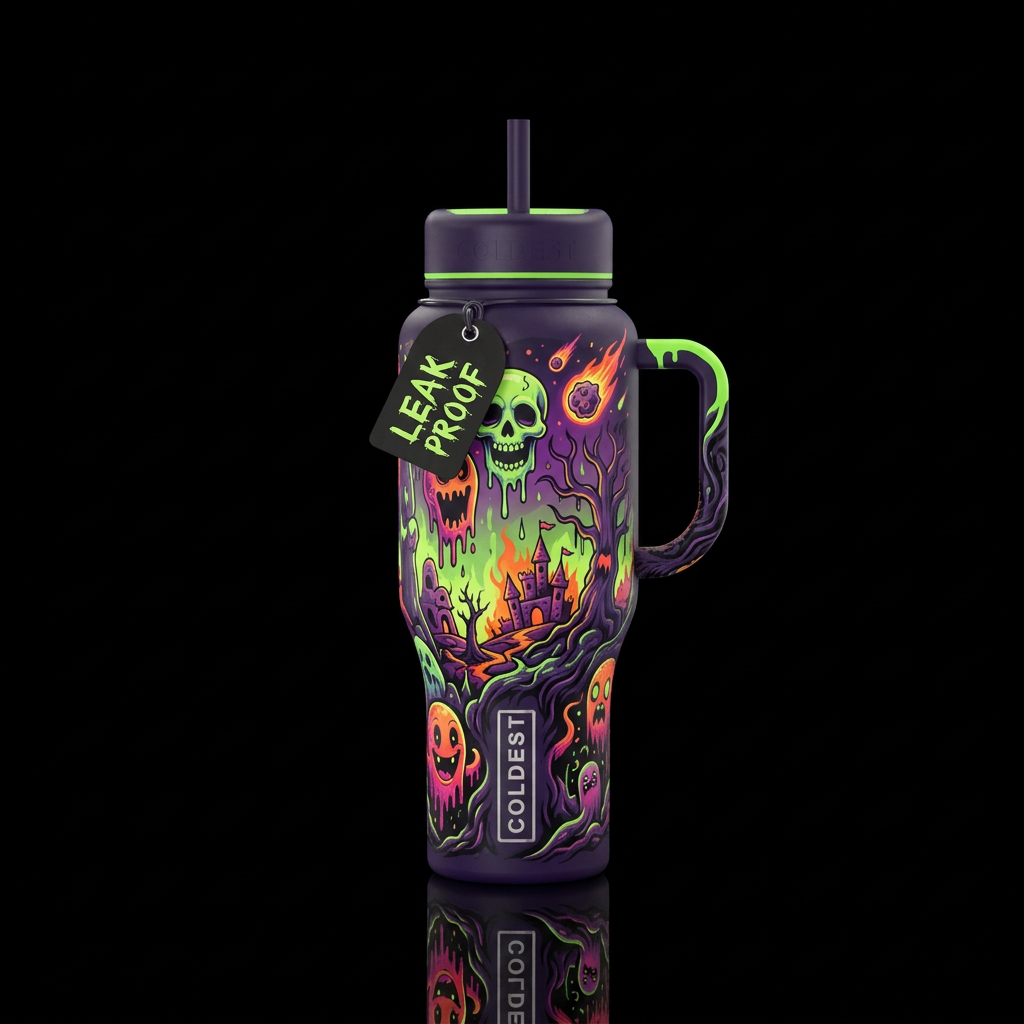 DoomsDay, scary, funny, vibrant, fantasy, modern, ... water bottle design