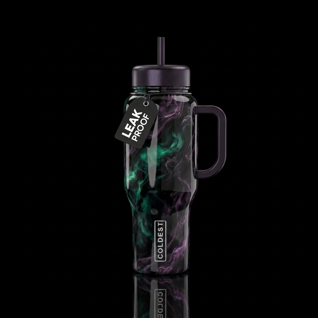 Smoky emerald opal and smomy amethyst opal, vibran... water bottle design