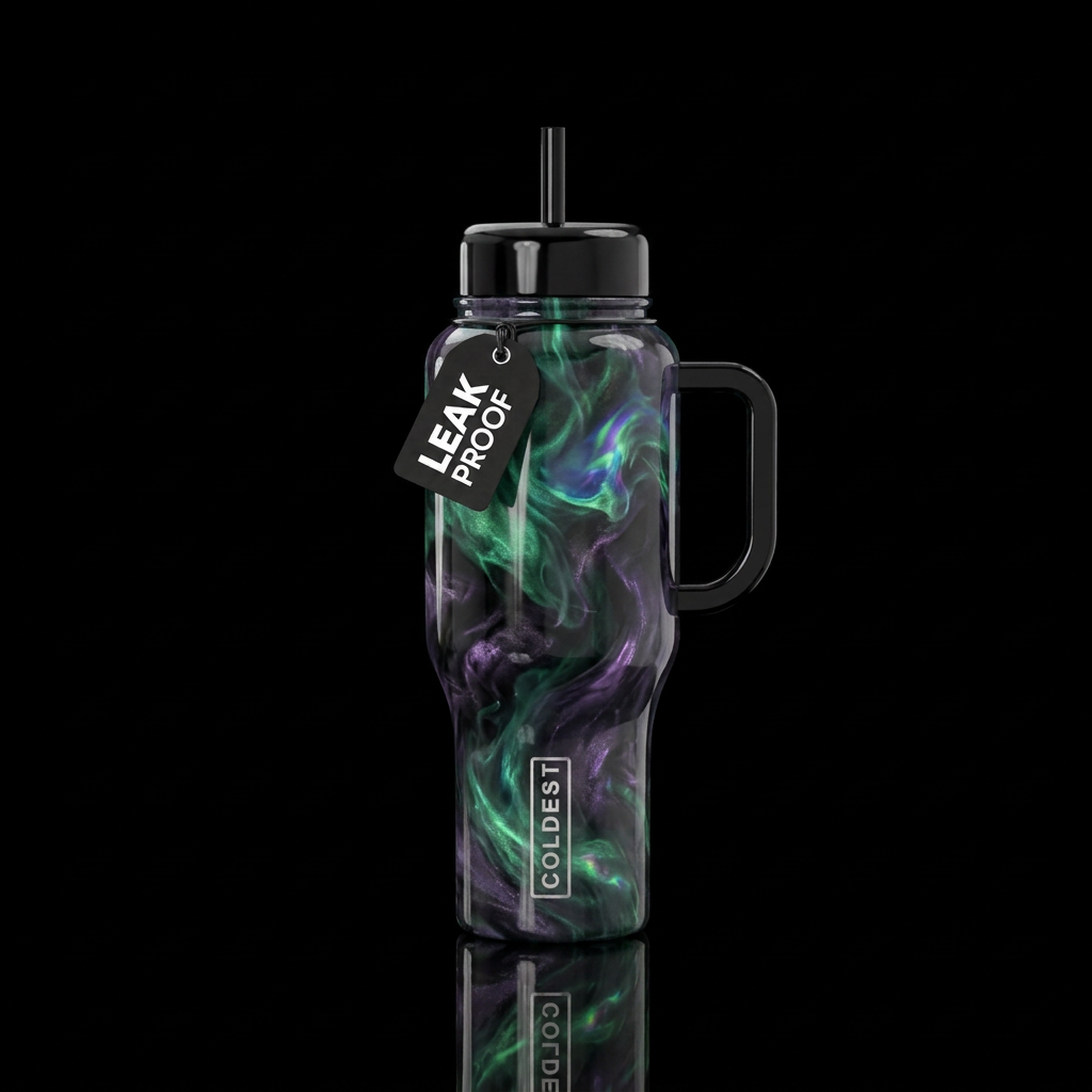 Smoky emerald opal and smomy amethyst opal, vibran... water bottle design