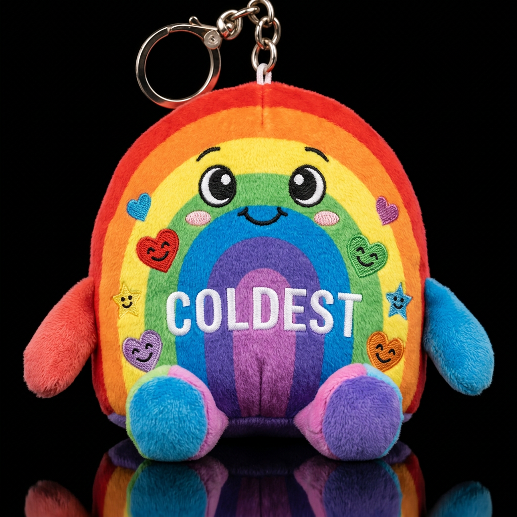 Dreamy stuffed rainbow with eyes and smiling embro... water bottle design