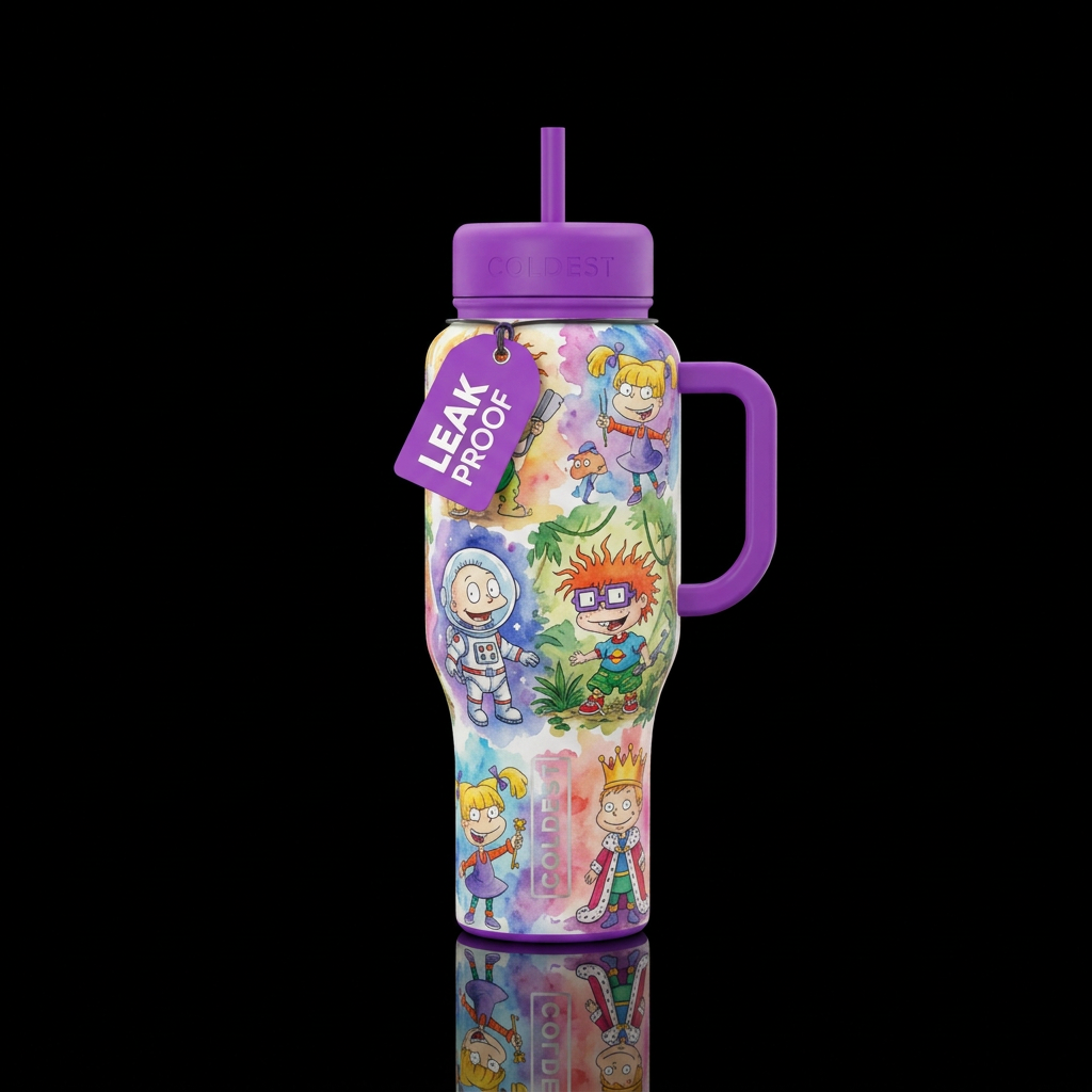 Rugrats inspired cartoon funny, imaginative,magica... water bottle design