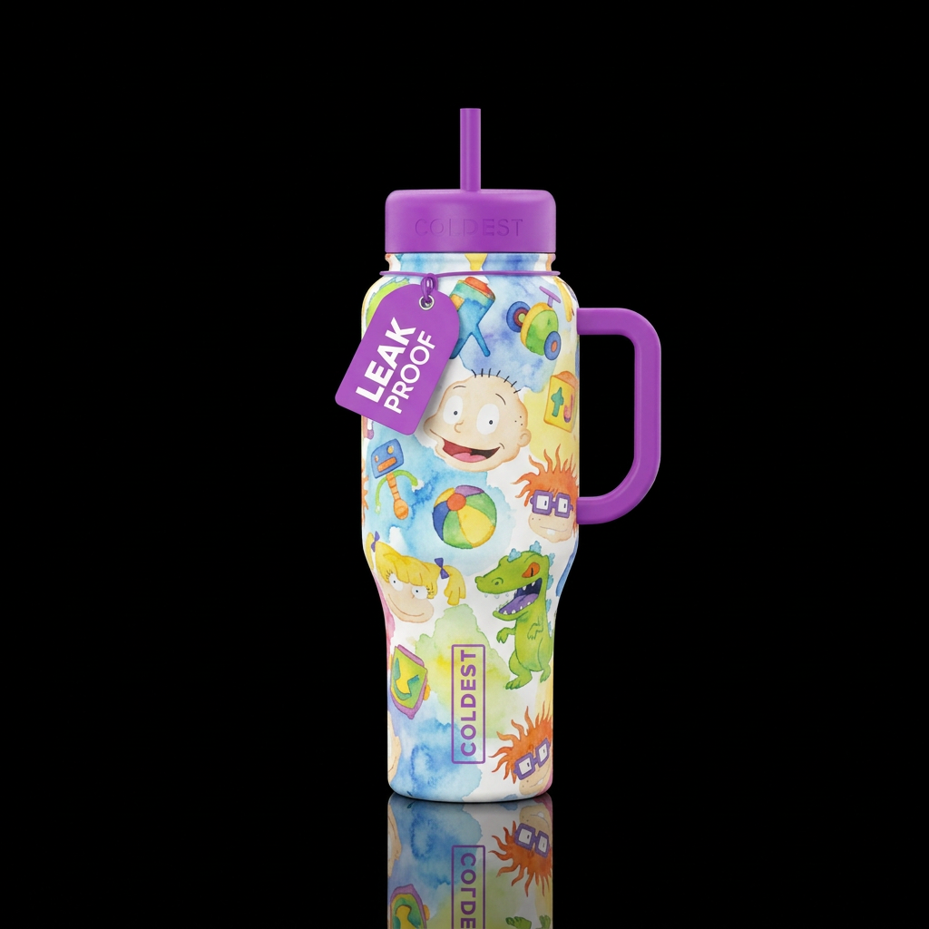 Rugrats inspired cartoon funny, imaginative,magica... water bottle design