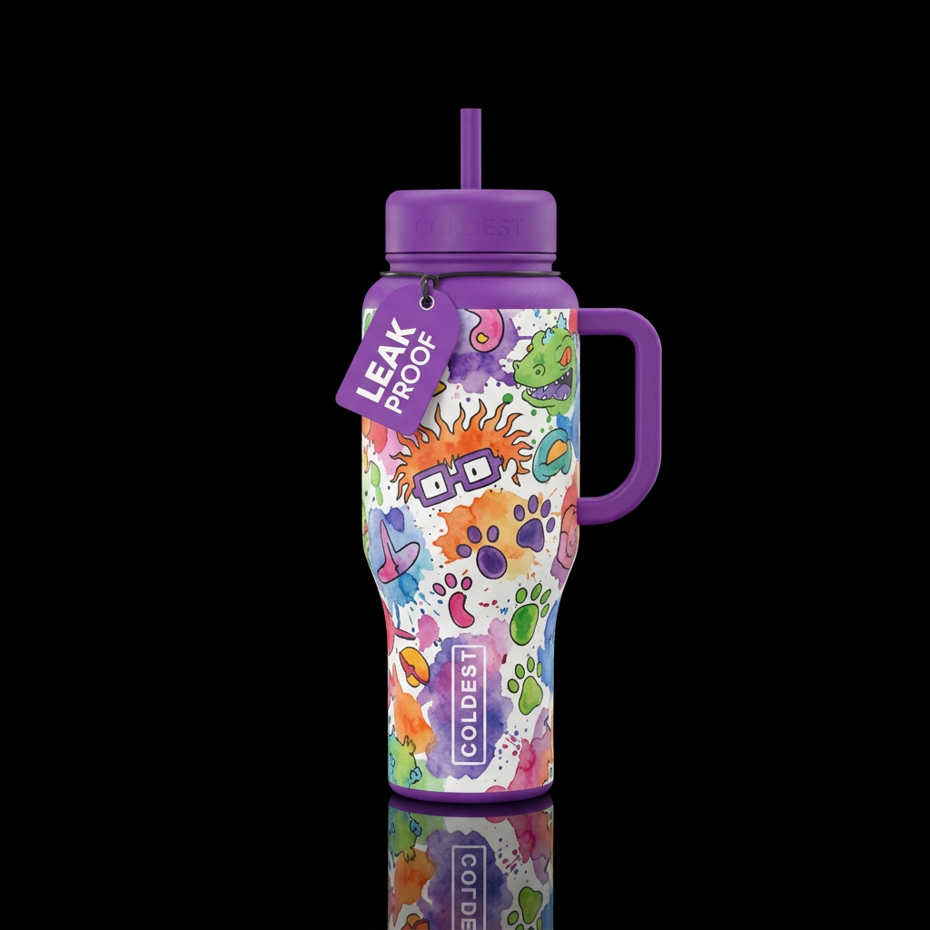 Rugrats inspired cartoon funny, imaginative,magica... water bottle design