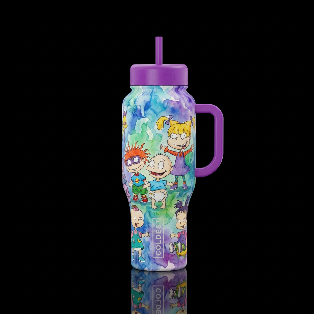 Rugrats inspired cartoon funny, imaginative,magica... water bottle design