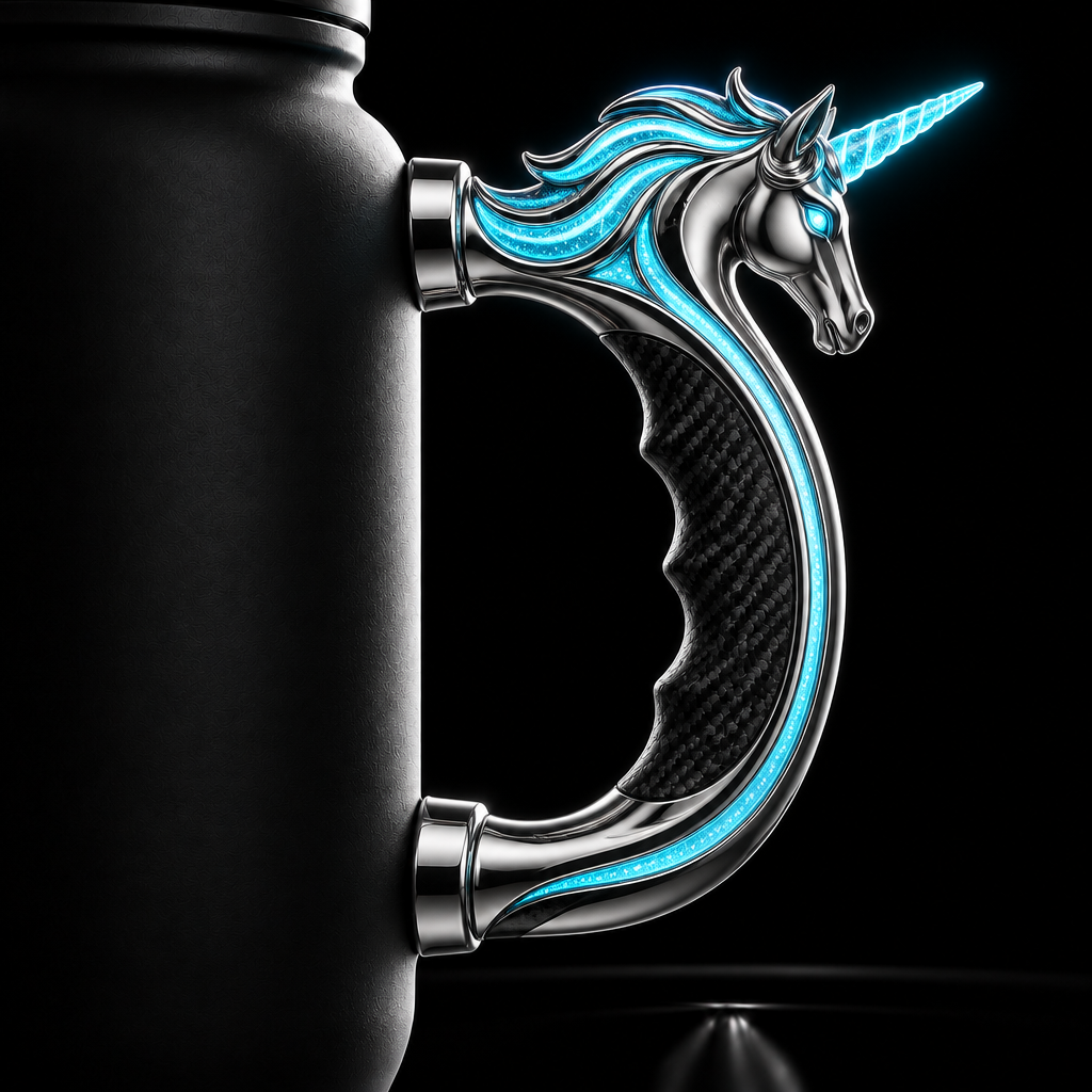 Glow in the dark Unicorn designs water bottle design
