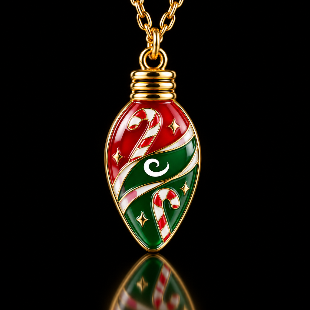 Christmas swirled bulb water bottle design