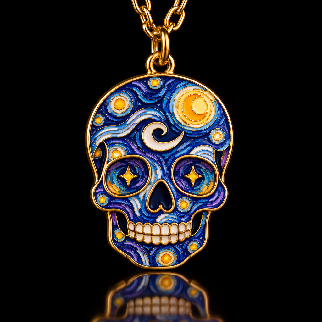 Starry skulls water bottle design