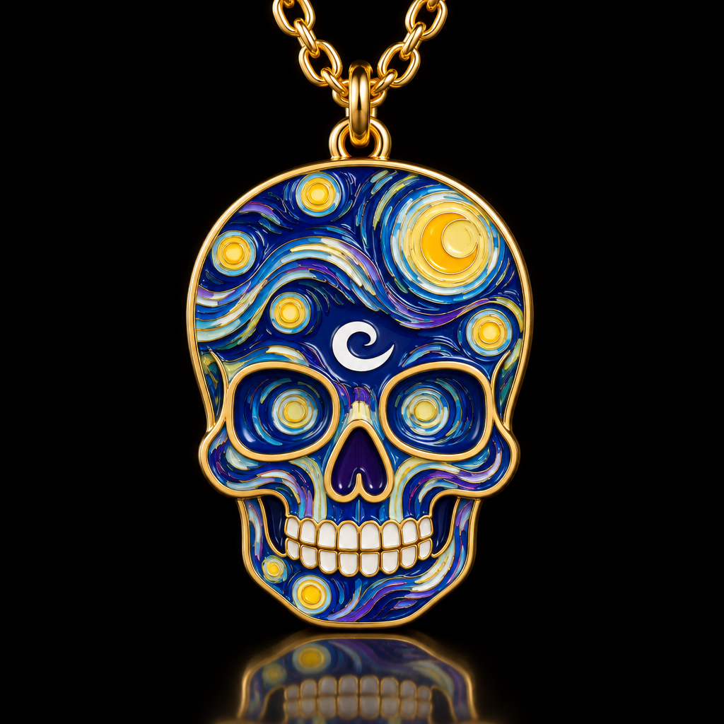 Starry skull dreams water bottle design