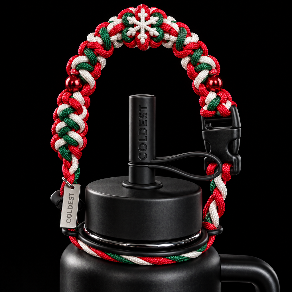 Christmas candy cane inbued water bottle design