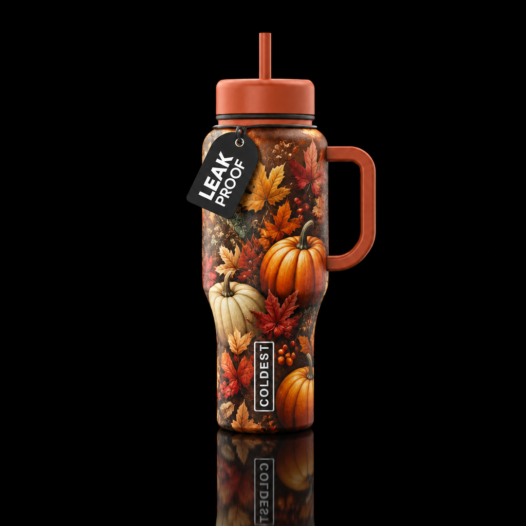 Autumn harvest inbued, vibrant, beautiul, modern, ... water bottle design