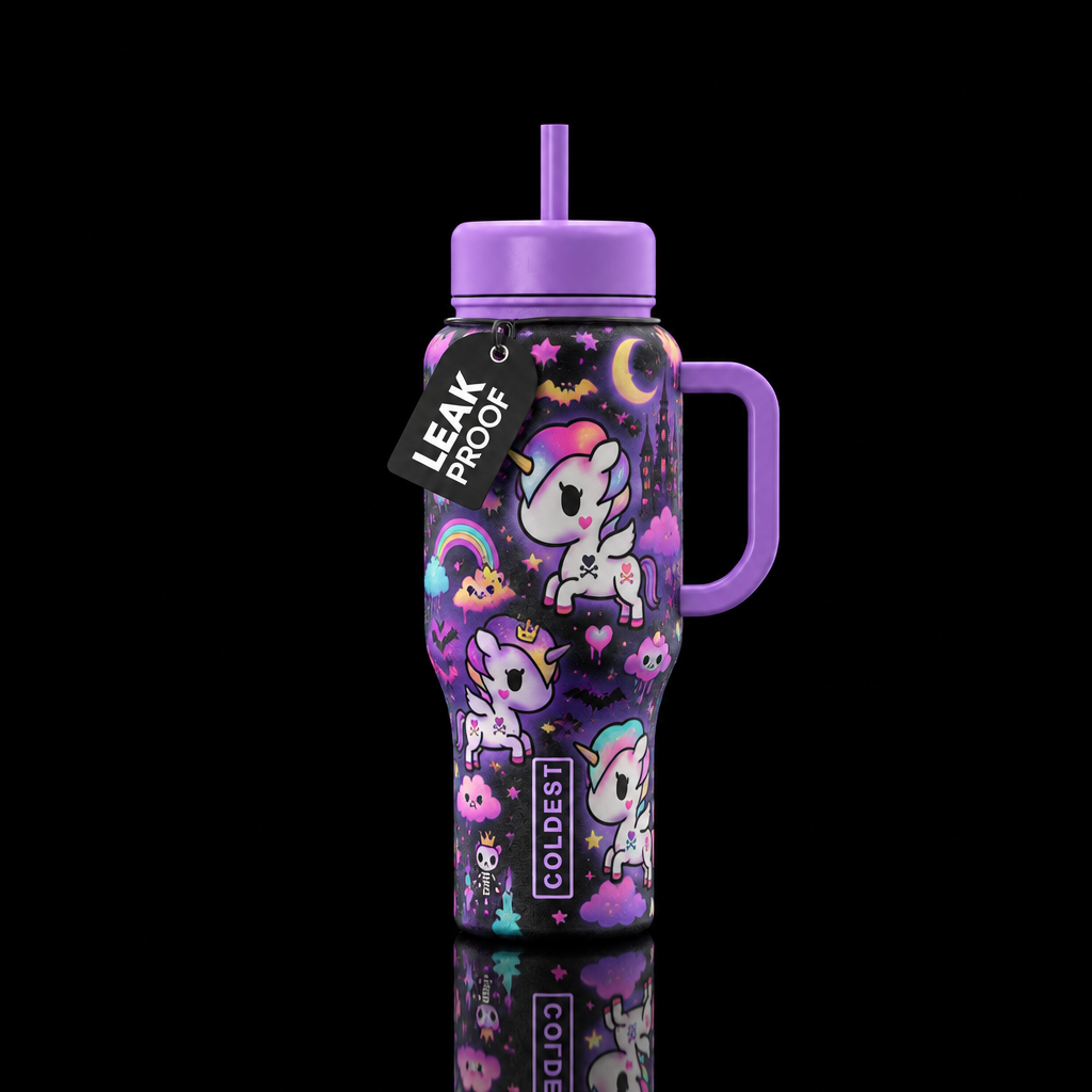 Unicorn fantasy water bottle design