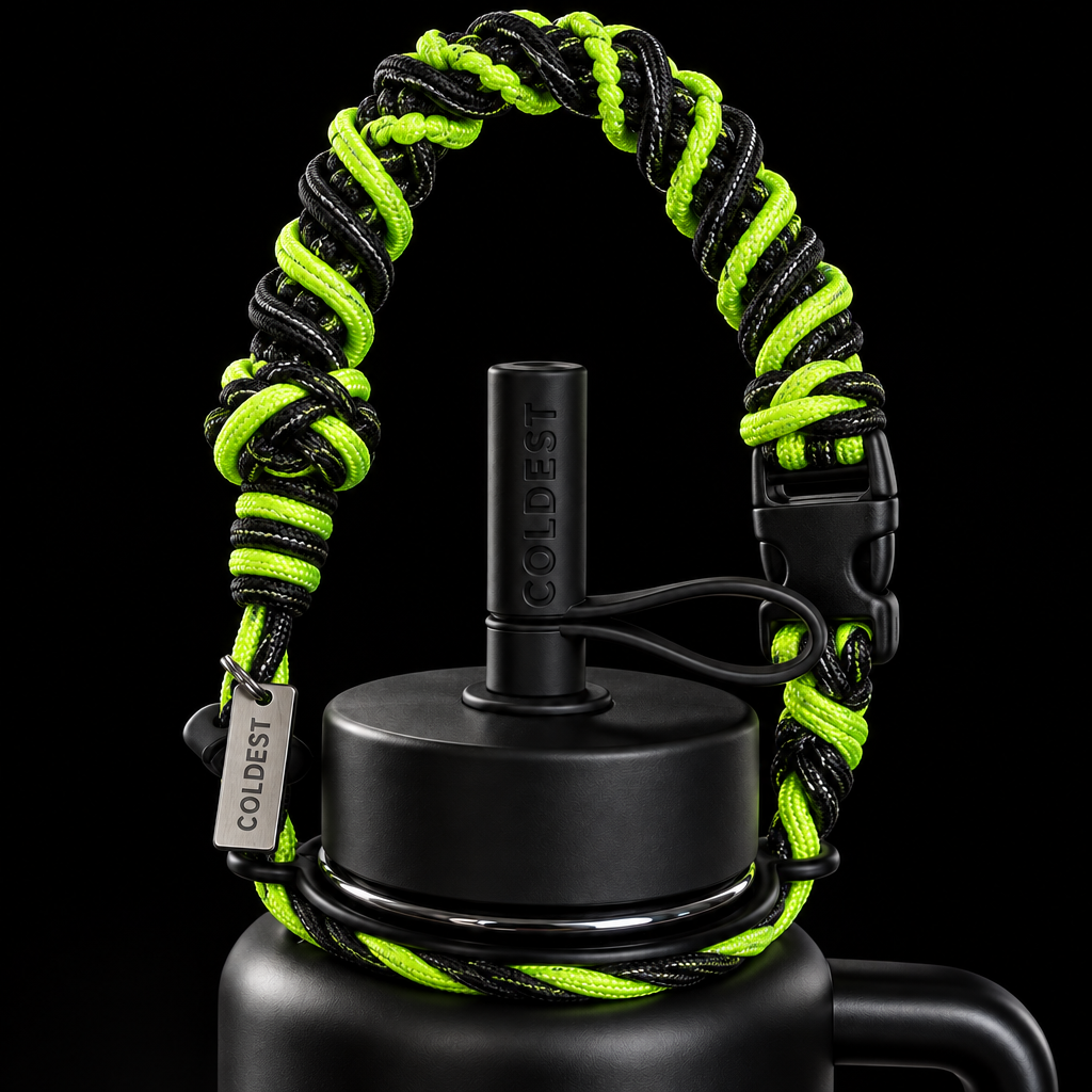 Midnight neon water bottle design