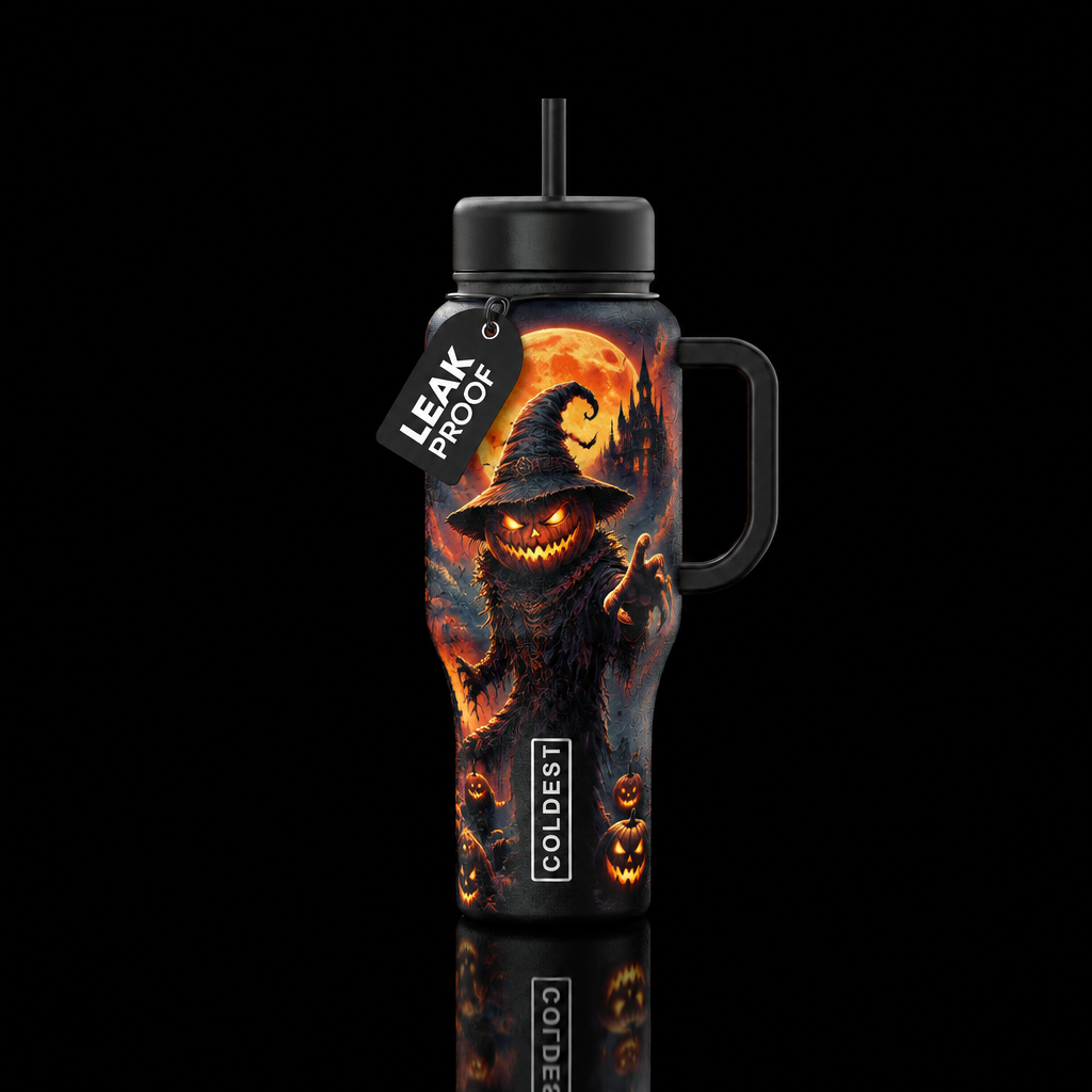 Halloween from Hell inbued, scary, funny, fantasy,... water bottle design
