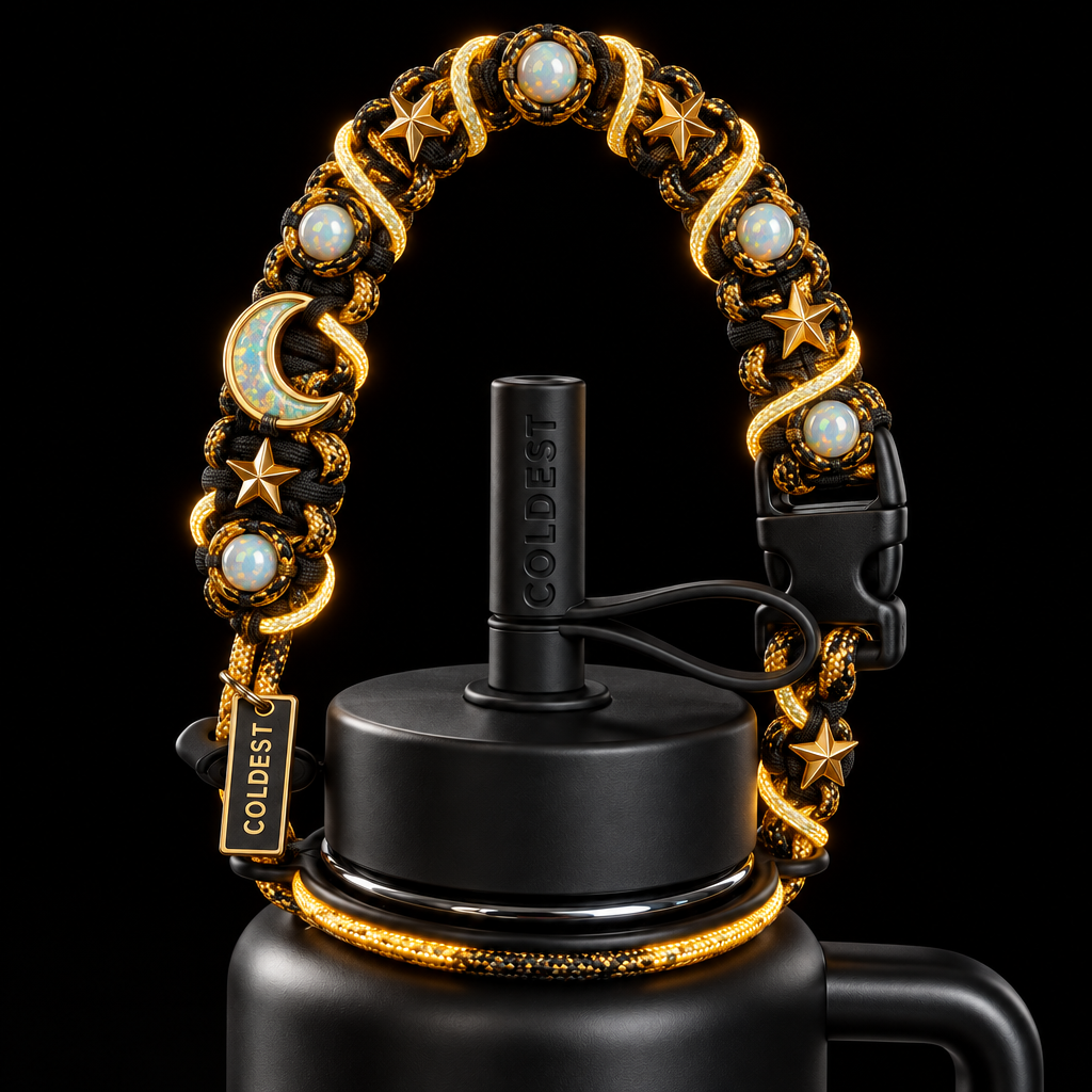 Golden opal water bottle design