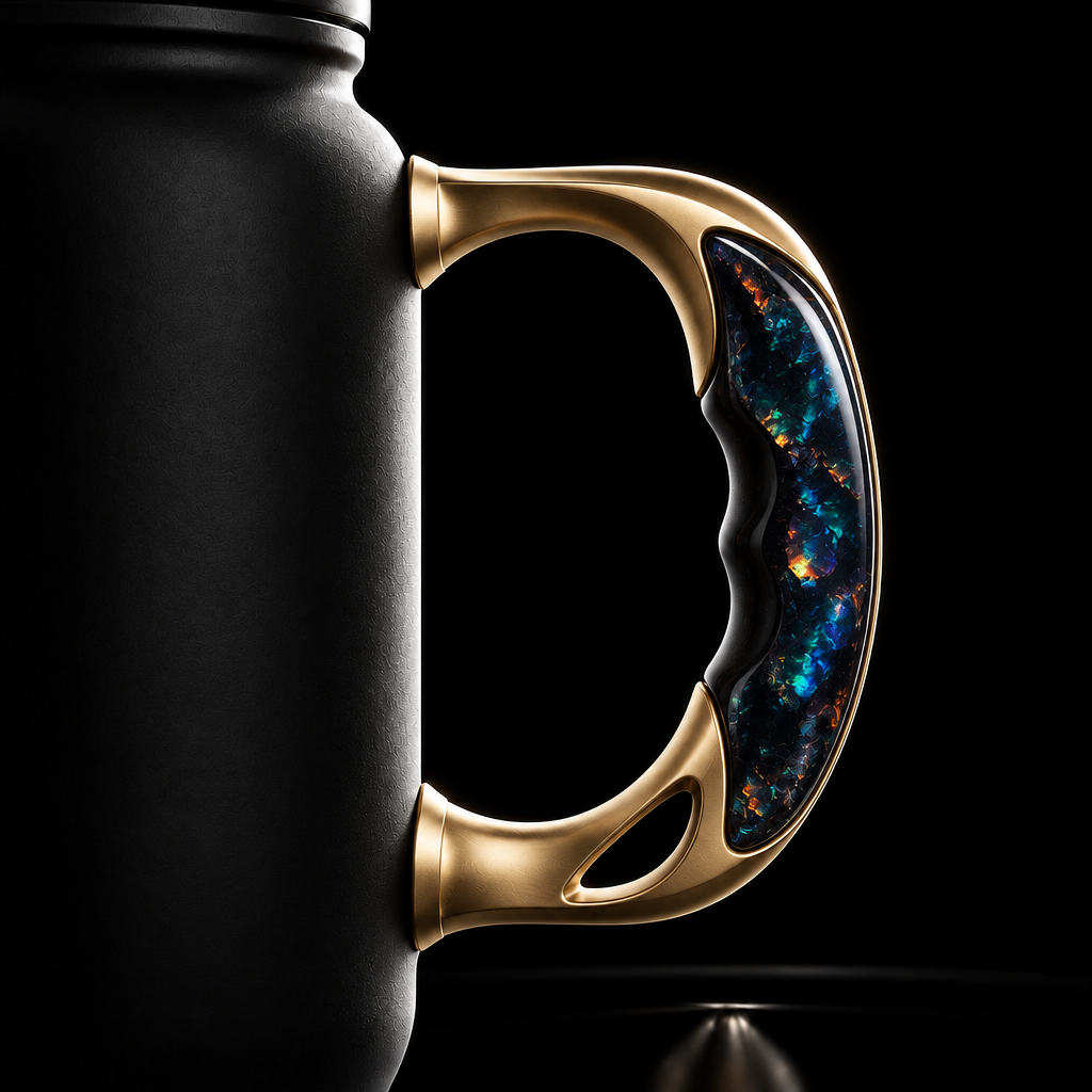 Golden opal water bottle design
