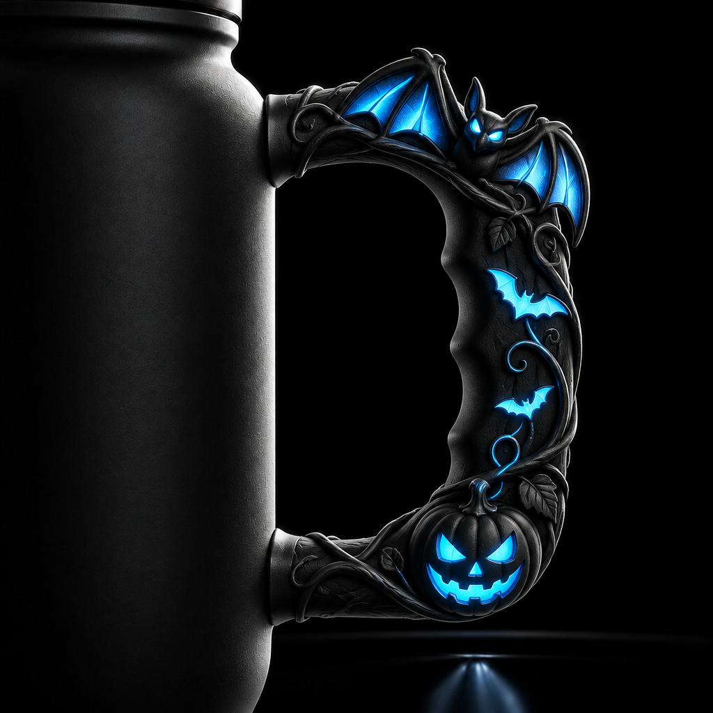 Haunted Halloween water bottle design