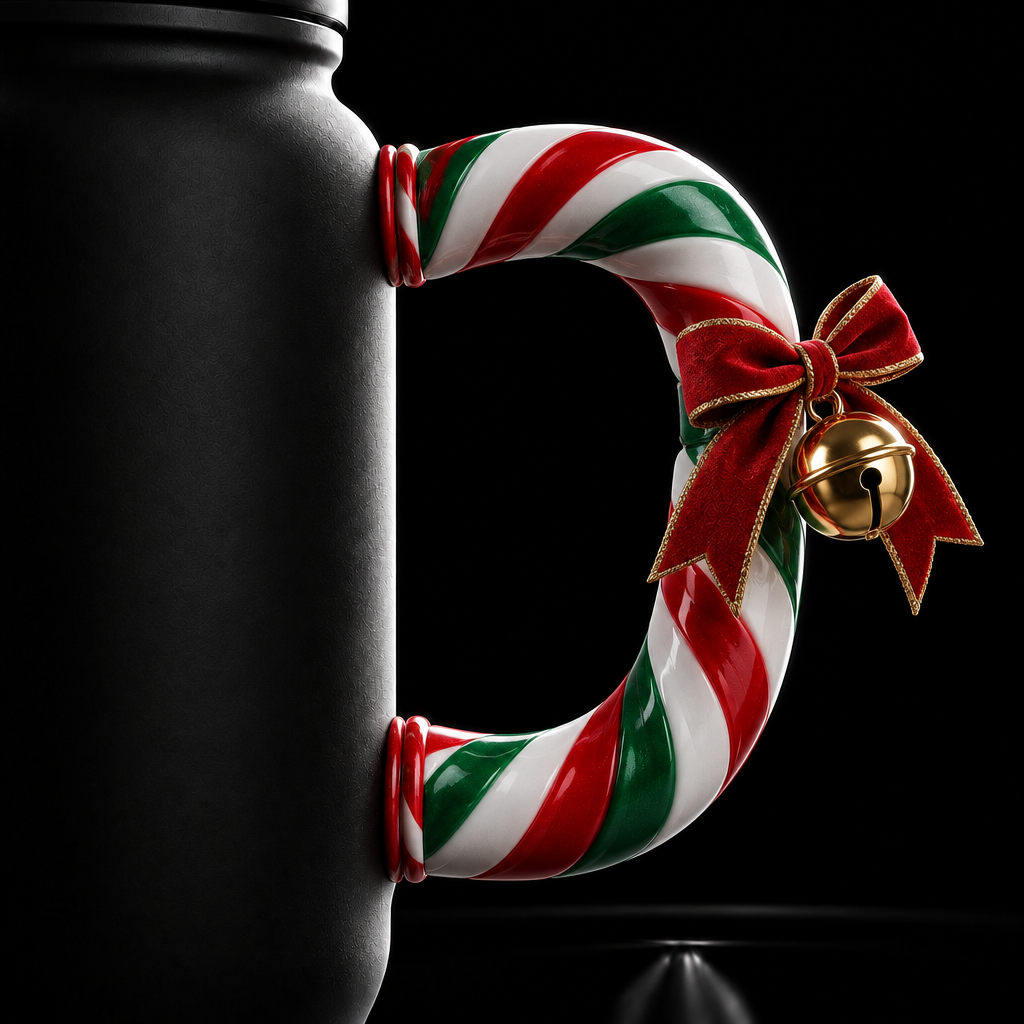 Candy cane lovers water bottle design