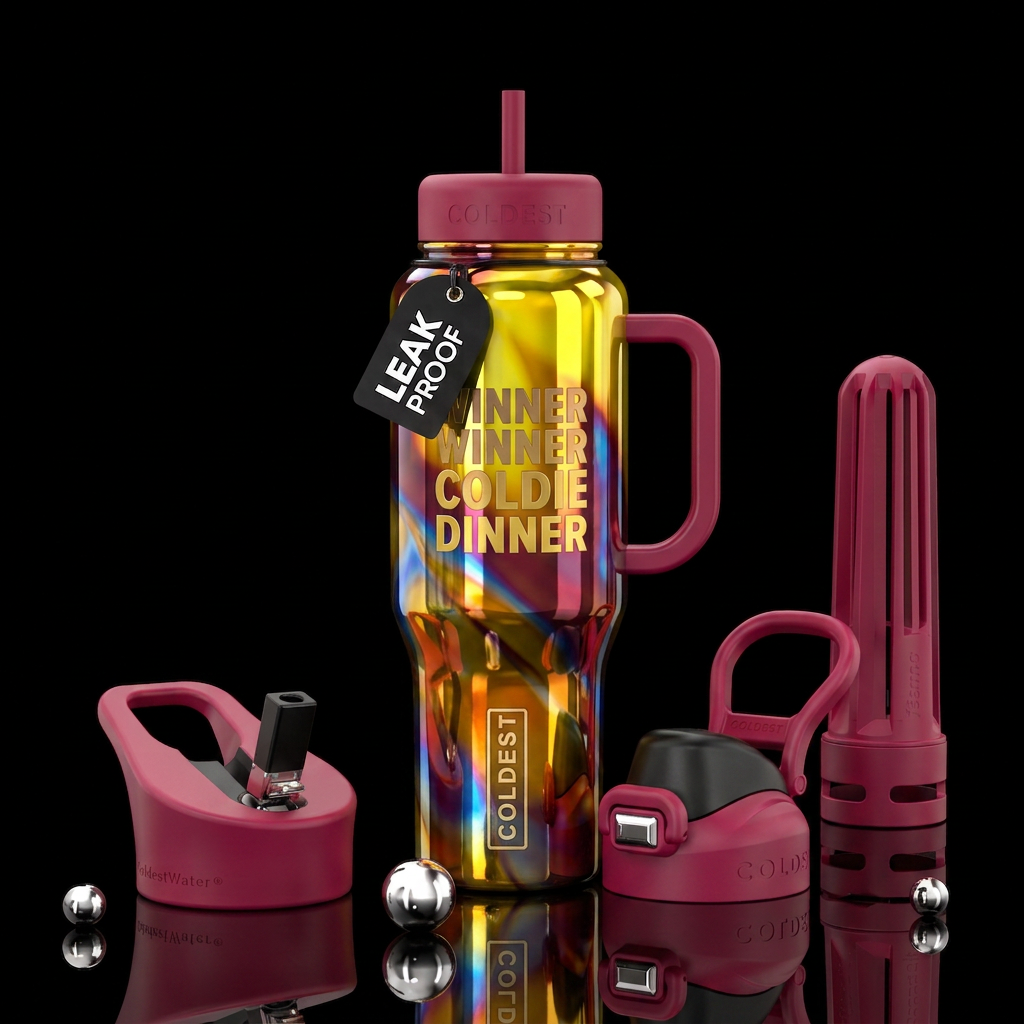 Winner winner Coldie dinner water bottle design
