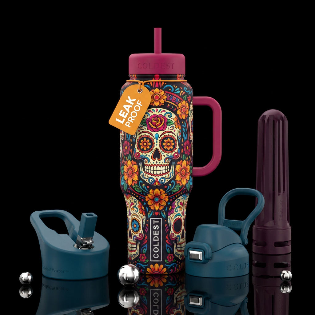 Day of the Dead water bottle design