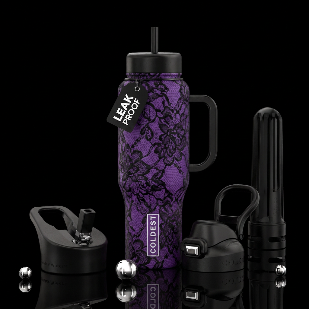 Purple Lace water bottle design