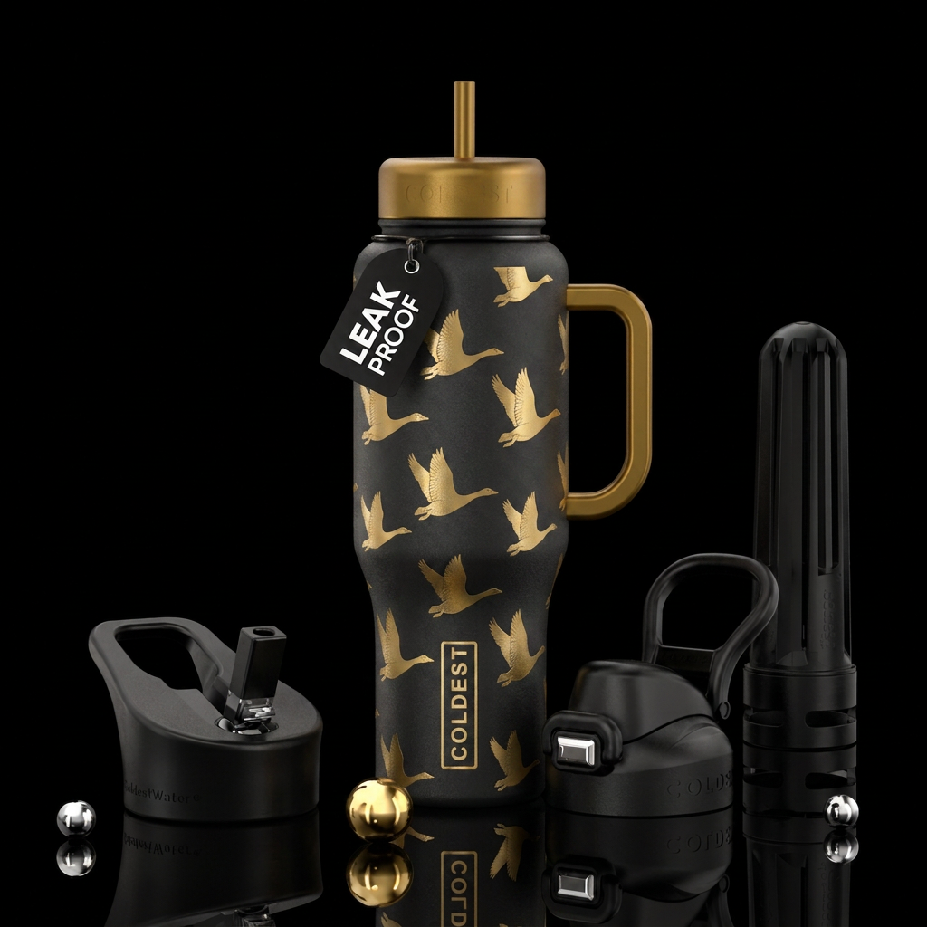 gold geese water bottle design