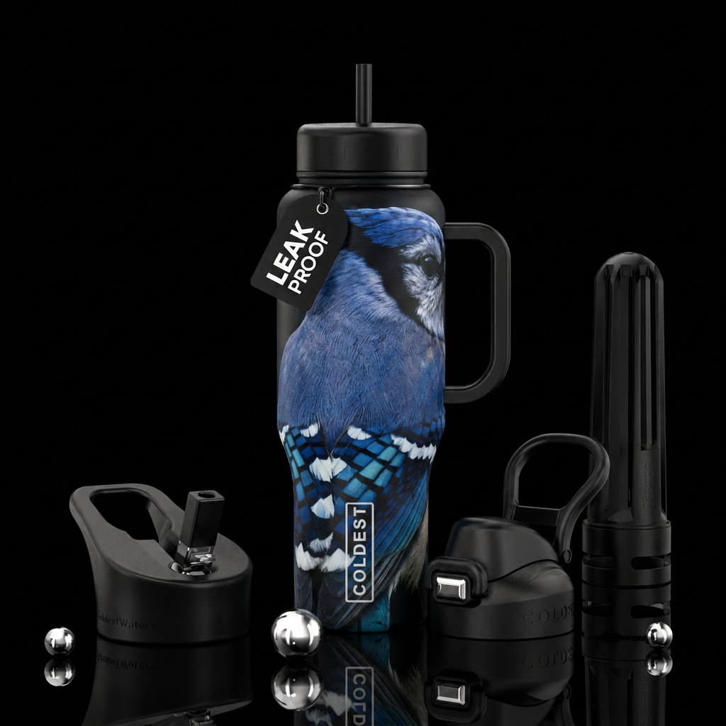 blue jay water bottle design
