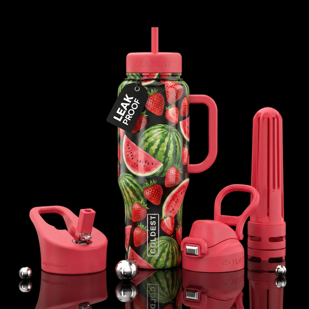 watermelon and strawberry water bottle design