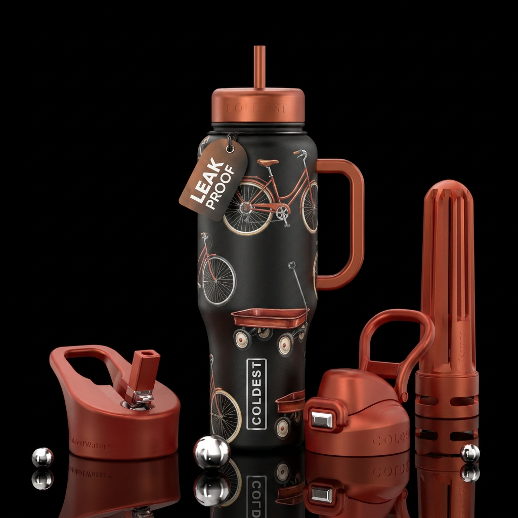bicycle and  wagons water bottle design