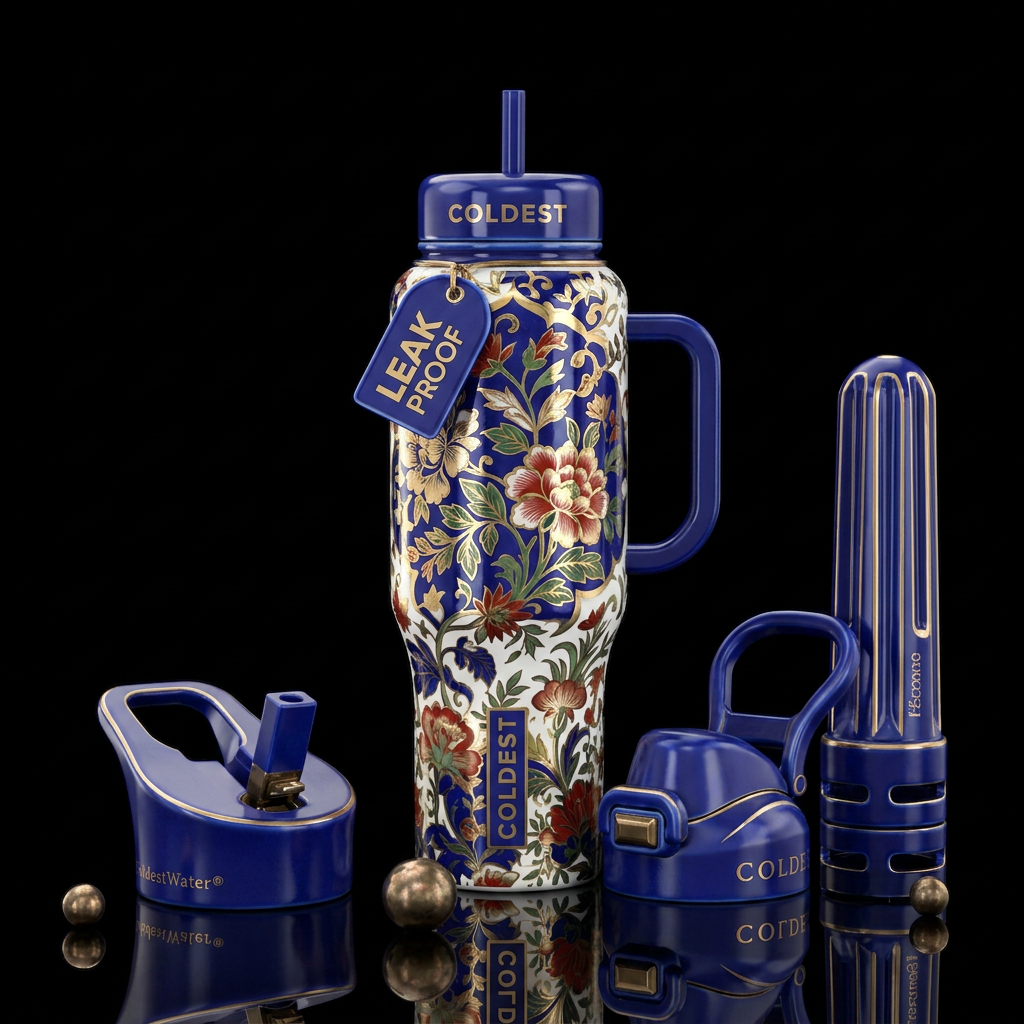 Classic elegant porcelain water bottle design