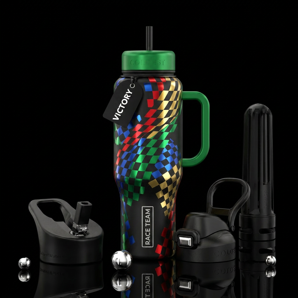 Great Day to Race water bottle design