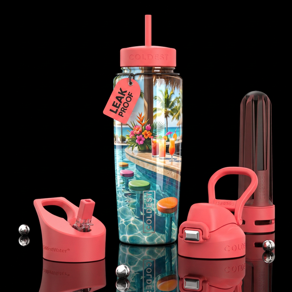 Ahhh Vacation water bottle design