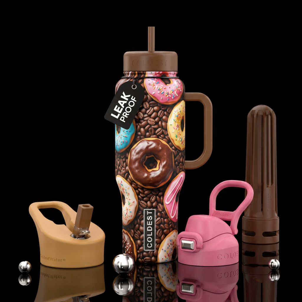 Mmmmm Donuts water bottle design