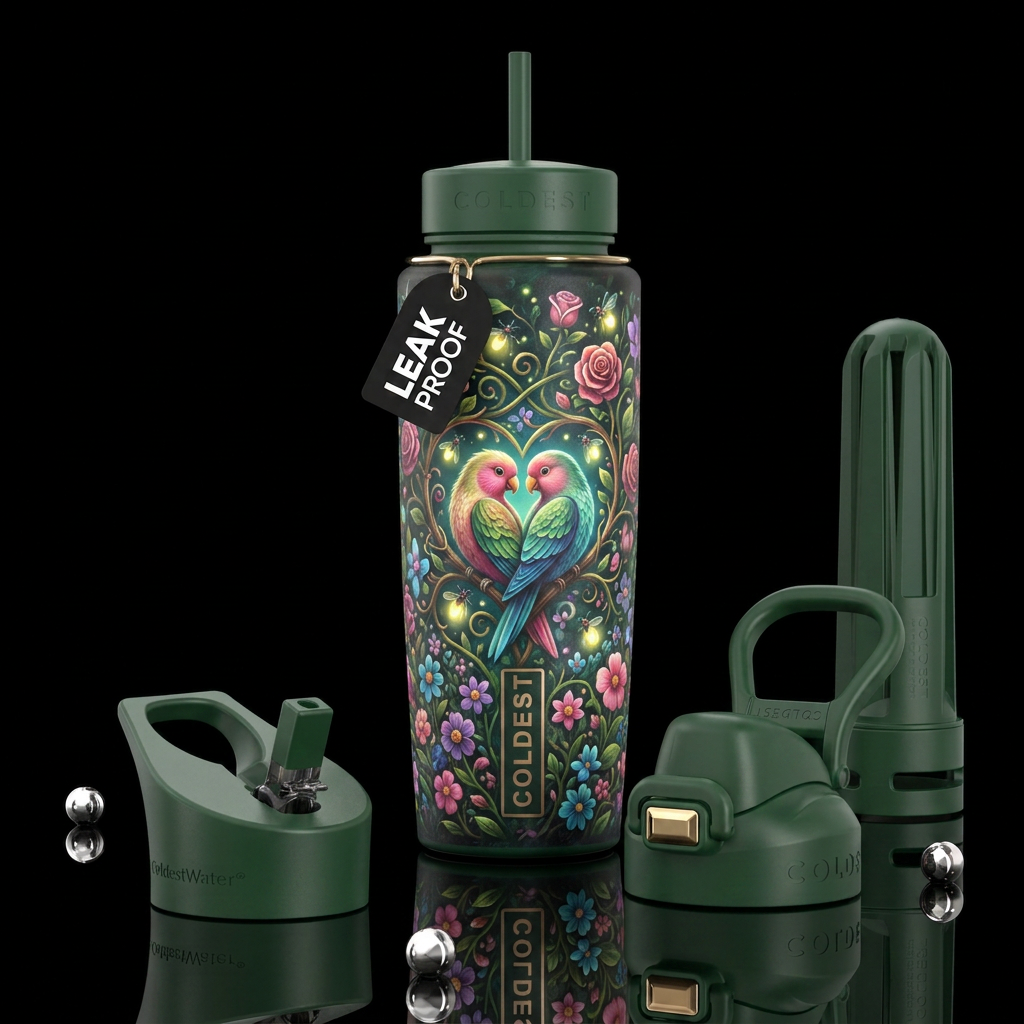 Love Birds water bottle design