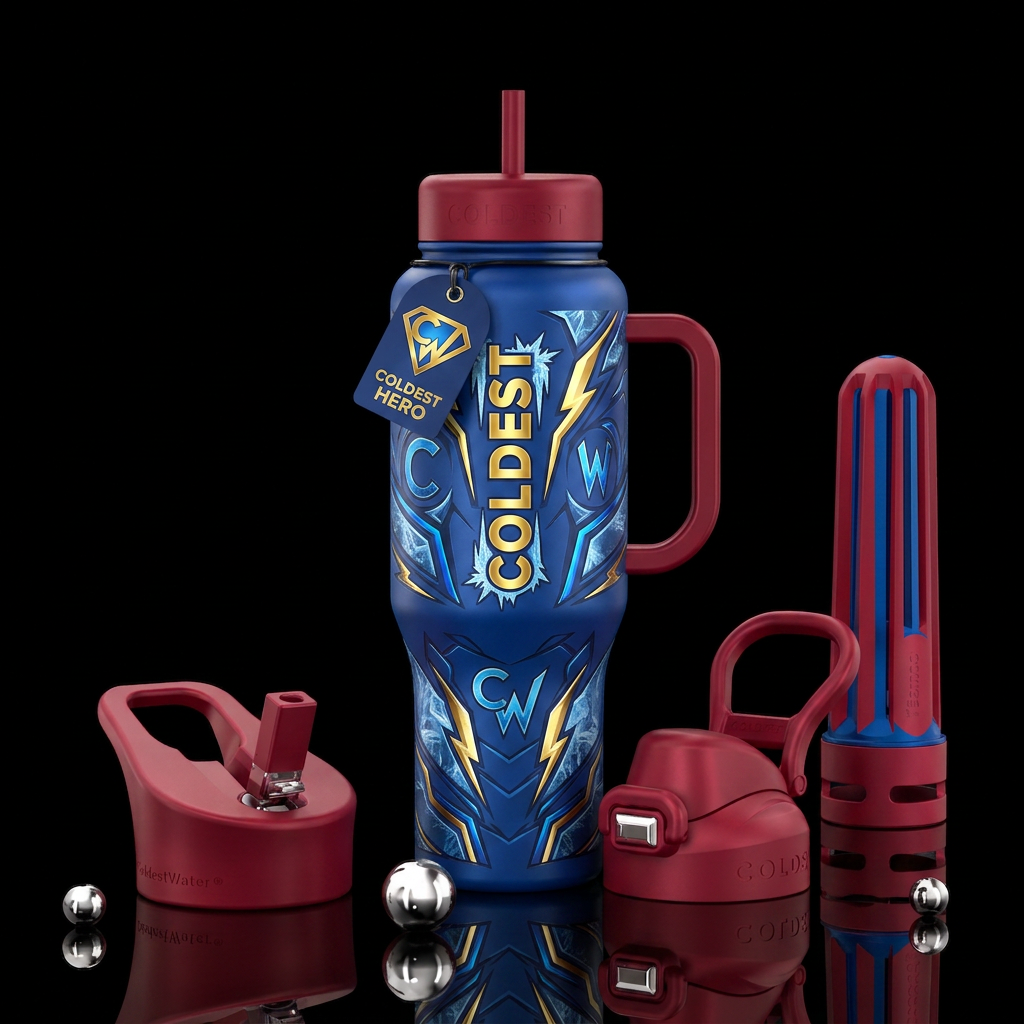 My Coldest Hero water bottle design