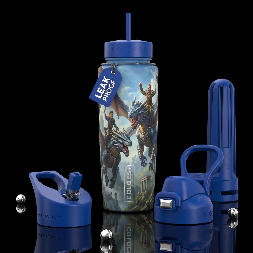 Coldest Dragon Riders water bottle design