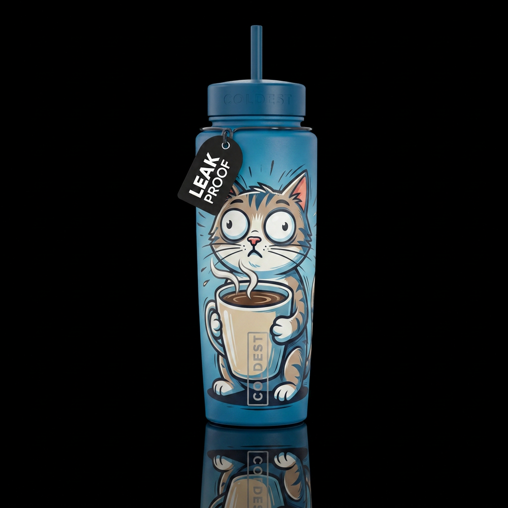 Need More Coffee water bottle design