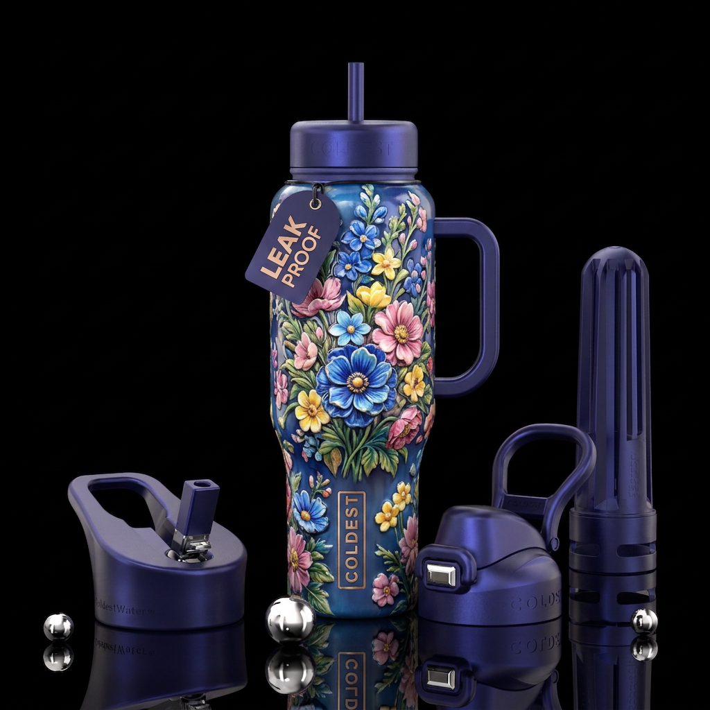 Flowers arrangement in a bottle water bottle design