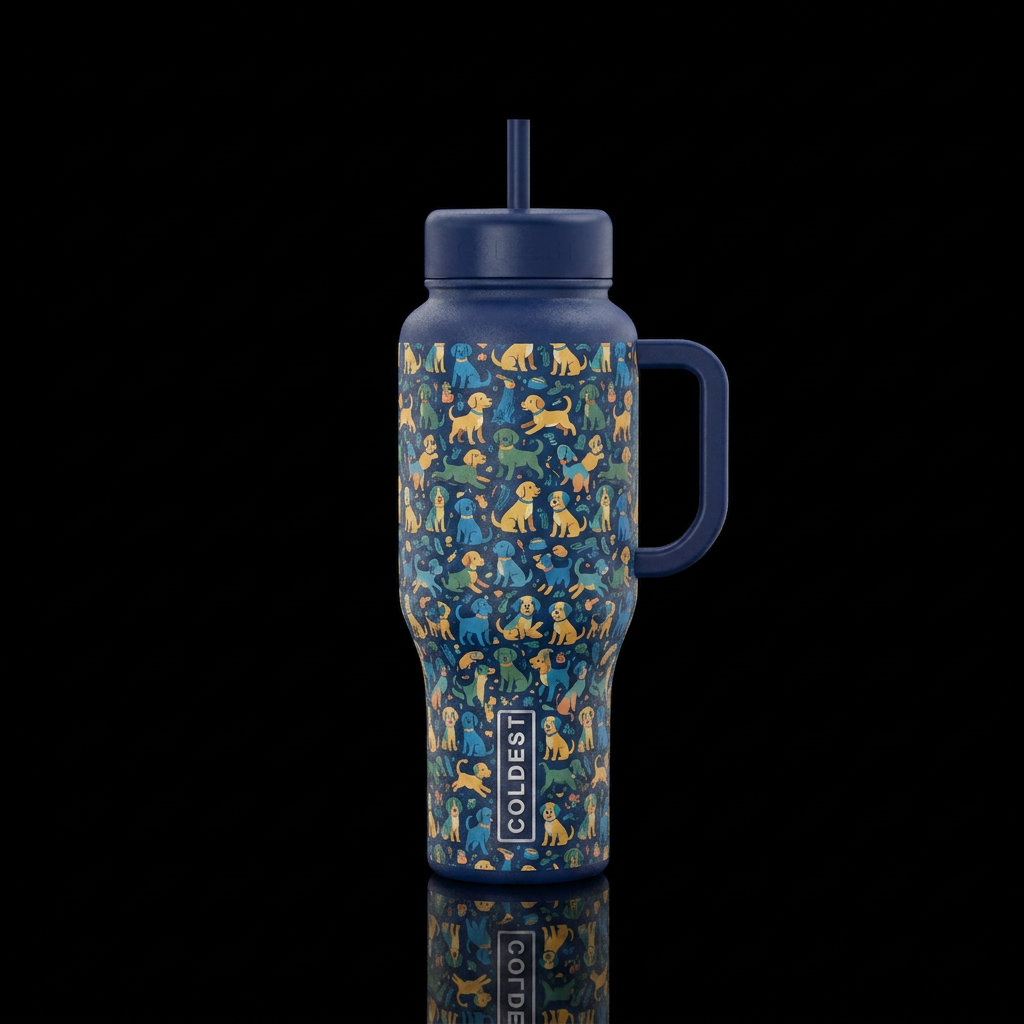 Coldie puppy water bottle design
