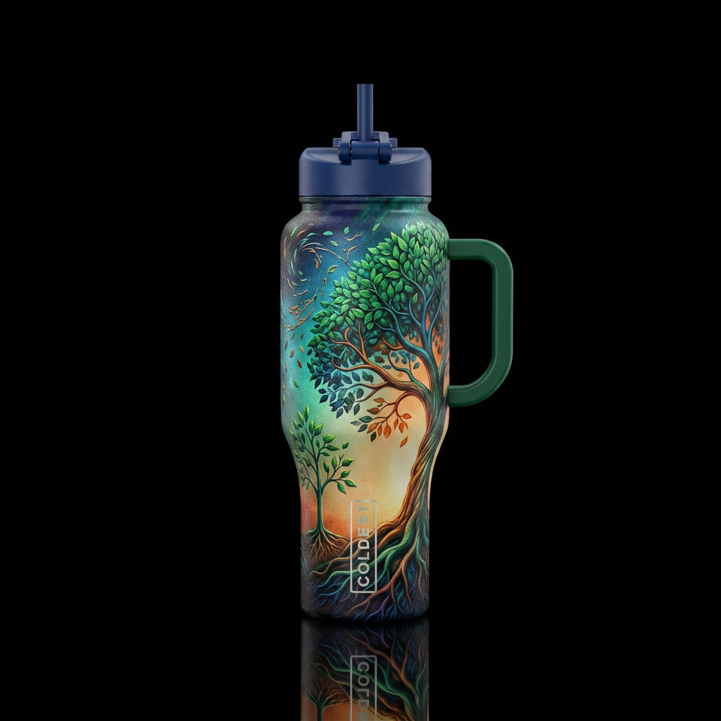 Life cycle of the tree of life water bottle design