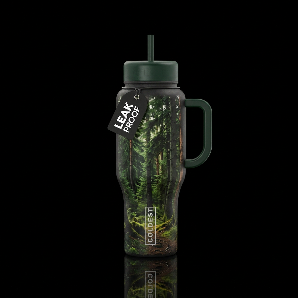 In the north woods water bottle design