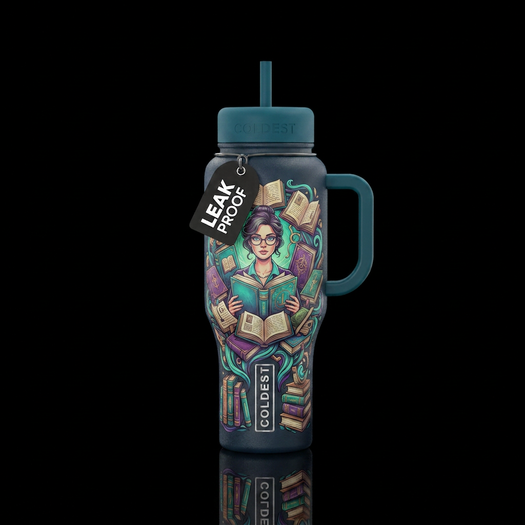 The librarian water bottle design