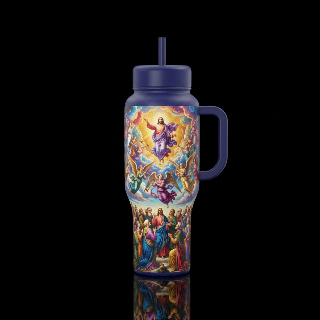 The 2nd coming of Christ water bottle design