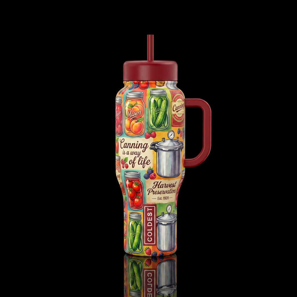 Canning is a way of life water bottle design