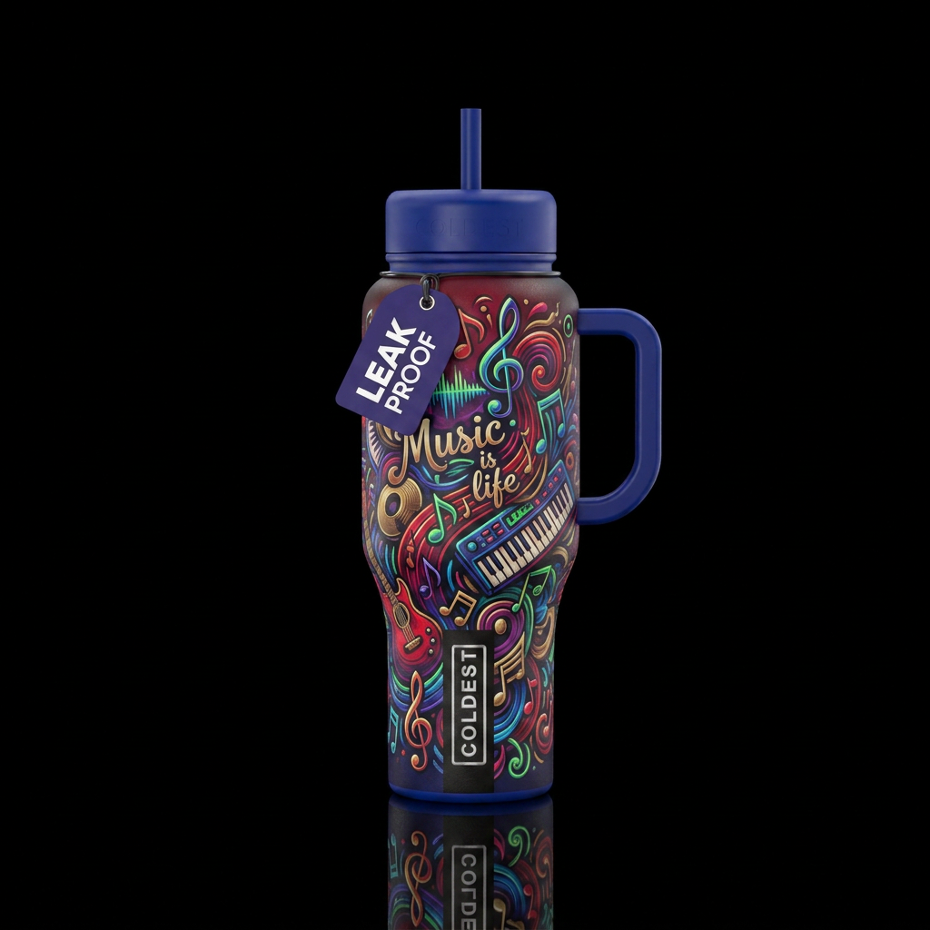 Music is life water bottle design